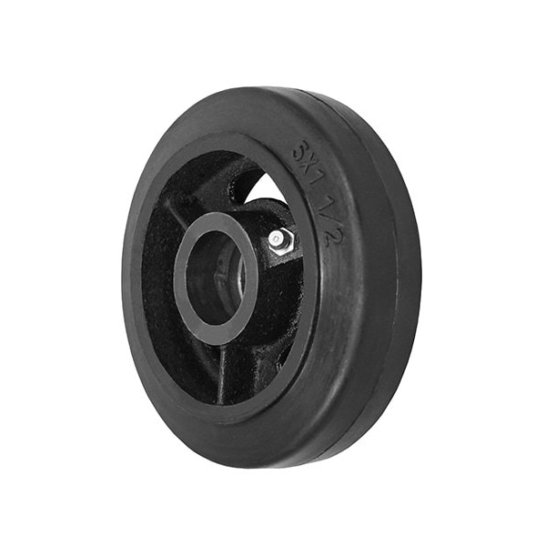 Durastar Wheel, 5X1.5 Rubber, Steel Black, 1-13/16 Plain Bore 515RS84B - main